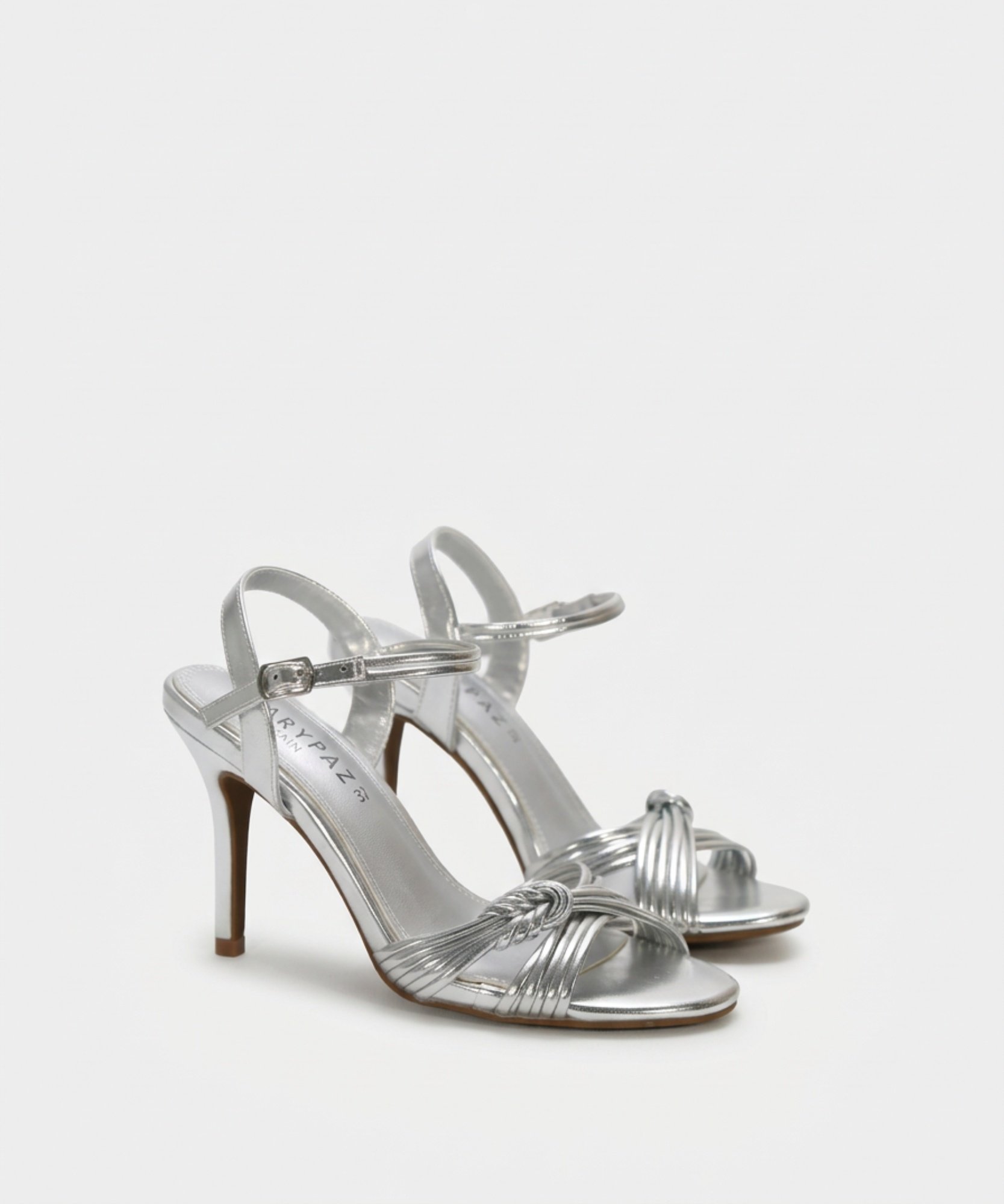 Sandalia tac&oacute;n tiras nudo image number null